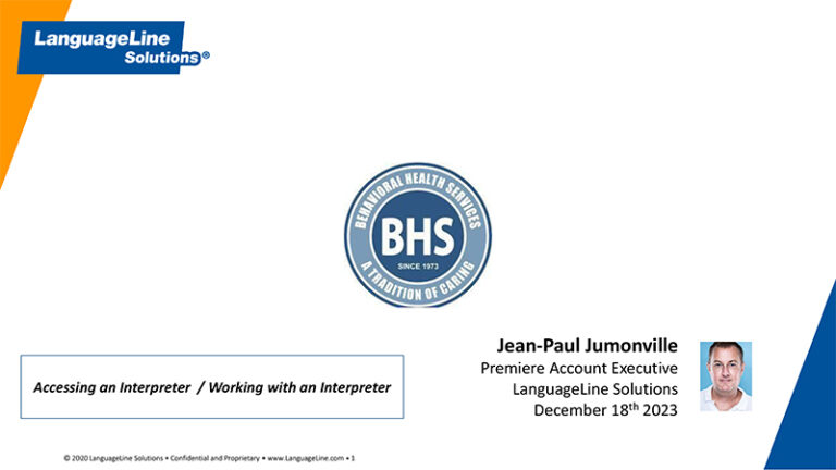 BHS Accessing an Interpreter / Working with an Interpreter