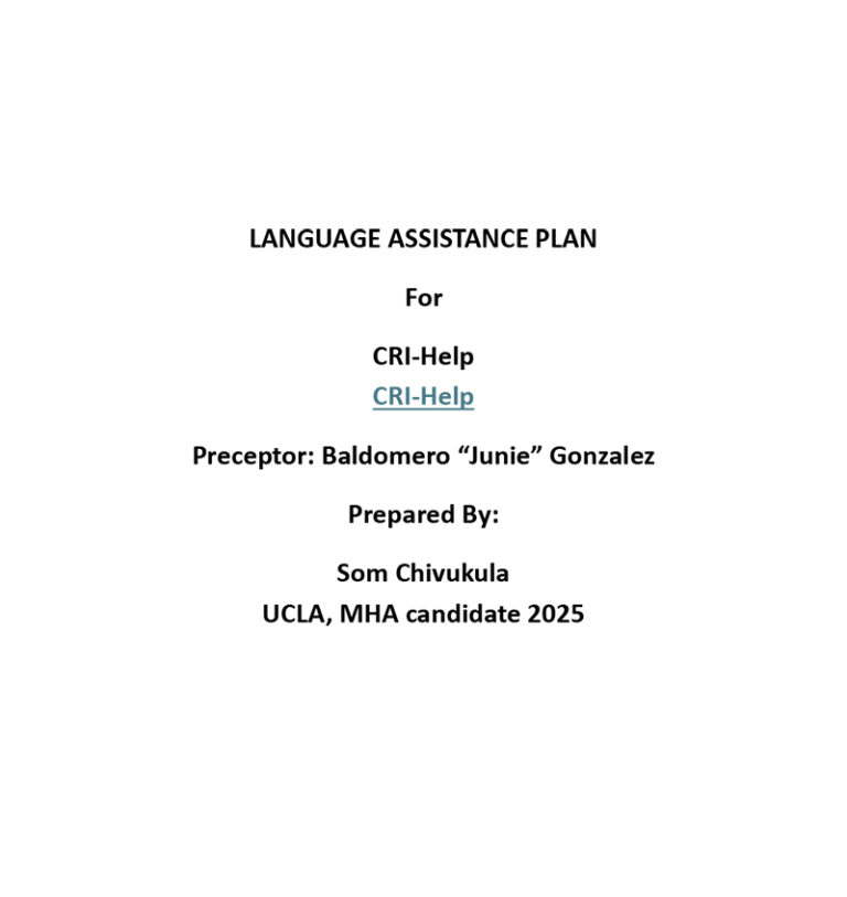 CRI-Help Language Access Needs Assessment Report 2025-1