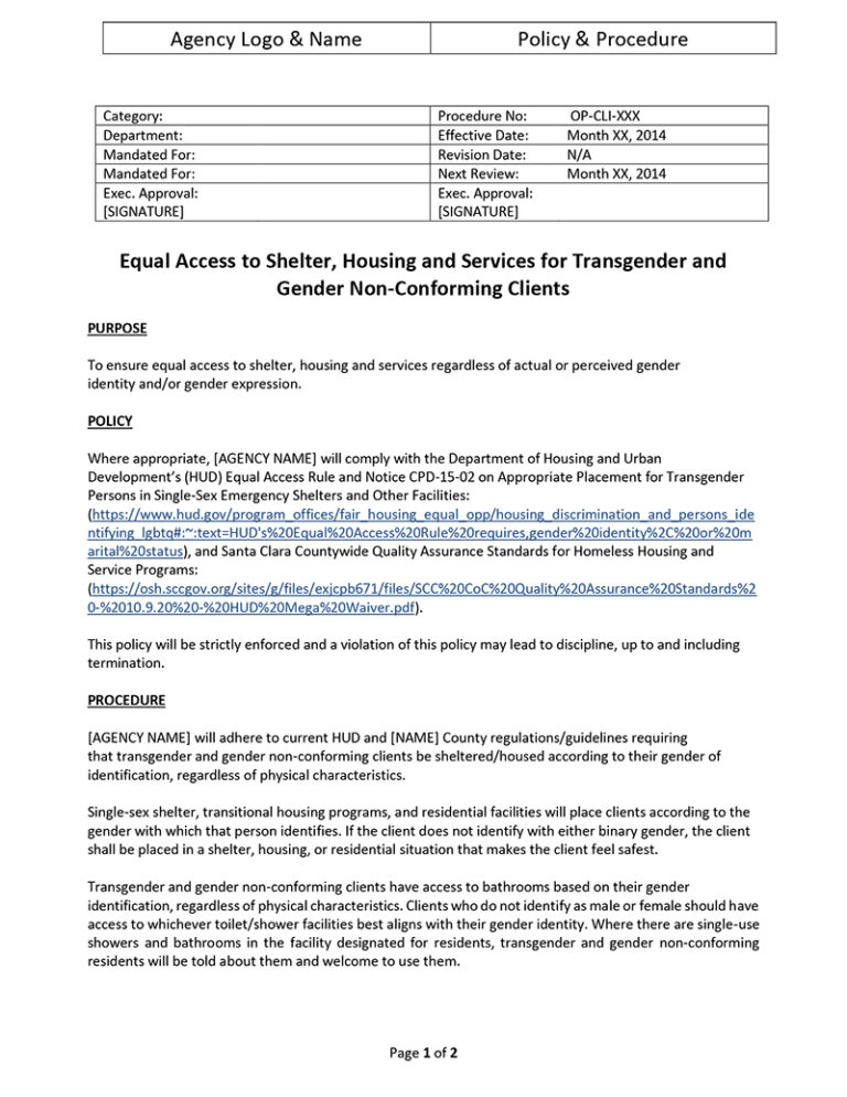 Equal Access to Shelter, Housing and Services for Transgender-1