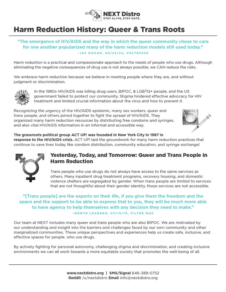 Harm Reduction History-Queer & Trans Roots