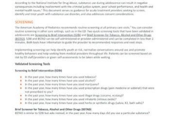 CA BRIDGE - TOOL - Caring for Youth with Substance Use Disorders